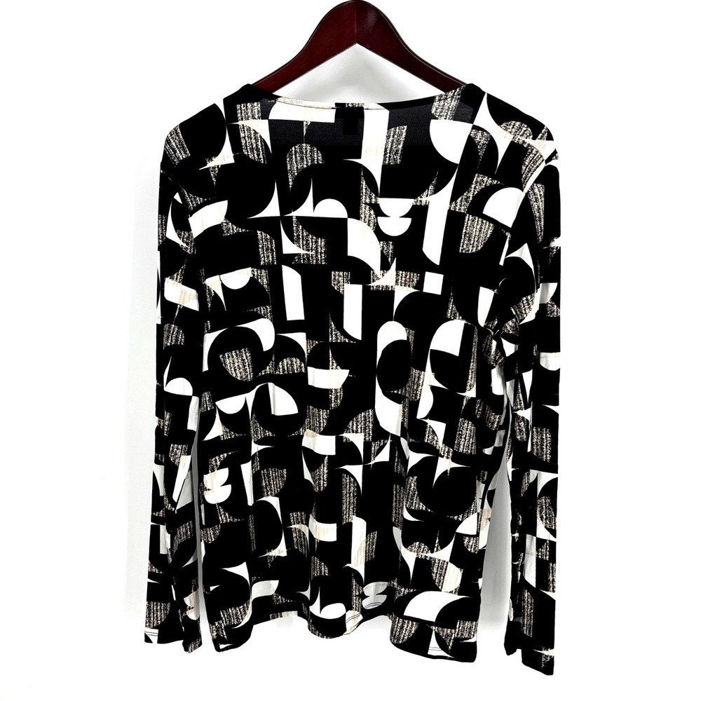Ann Taylor Women's Black & White Geometric Abstract Top Blouse‎ Sz XL NWT - Picture 7 of 7